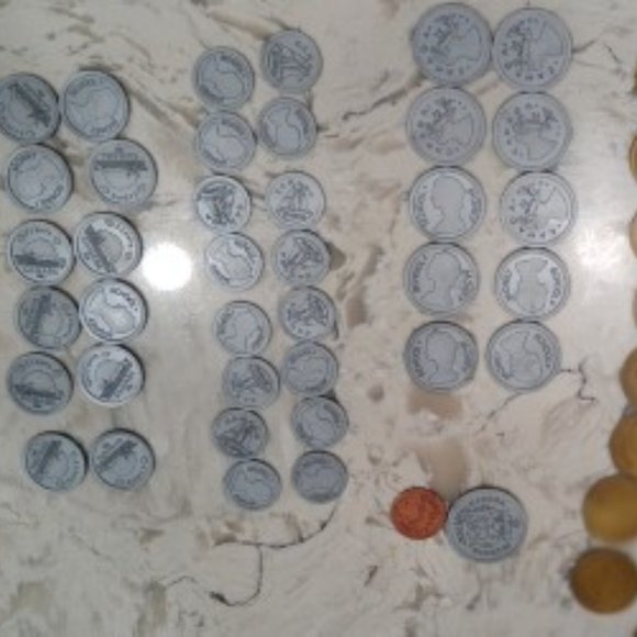 Play Money Images' - Set of Plastic Coins - Designed and Sized dollars, quarters - Picture 3 of 3